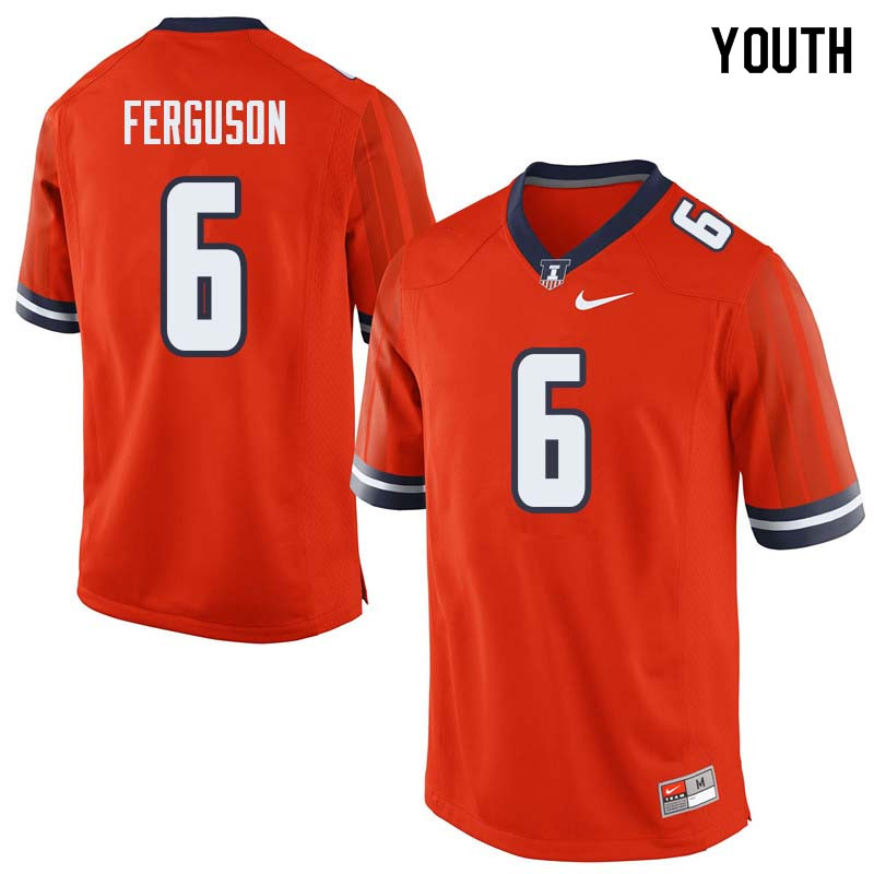 Youth #6 Josh Ferguson Illinois Fighting Illini College Football Jerseys Sale-Orange